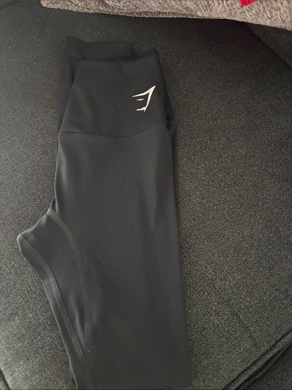 Gymshark Black High-Waist Performance Leggings with White Logo